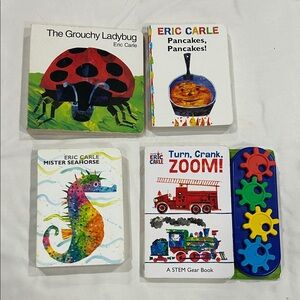 Eric Carle board book lot Seahorse, Pancakes, Ladybug, Turn Crank Zoom
